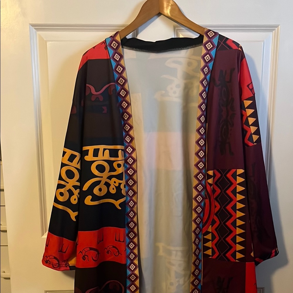 Colorful Geometric Patterned Kimono